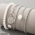 TBRH258 YYE Coin/Beads/Ball/Cuff/Figaro 5 bracelet