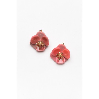 Laura Pink Flower Stud