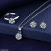 TPSH265 BLX Round Silver Stone Pendant Set