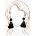 Tyra Black Crochet Tassel Earring