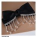 HPNH103 YUX Rhinestone Tassel Drop Bow Pin