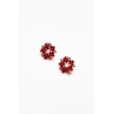 Red Festive Flowers Stud Earring