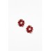 Red Festive Flowers Stud Earring