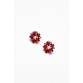 Red Festive Flowers Stud Earring