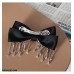 HPNH103 YUX Rhinestone Tassel Drop Bow Pin