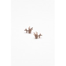 Prancer Rose Gold Reindeer Stud Earring