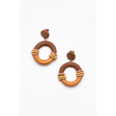 Winona Brown Circle Drop Earring