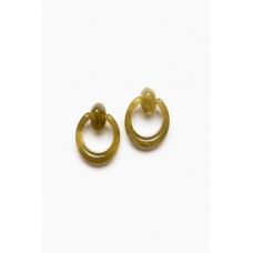 Georgie Olive Resin Circle Earring