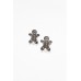 Gingerbread Silver Stud Earring