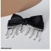 HPNH103 YUX Rhinestone Tassel Drop Bow Pin