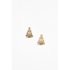 Gold Christmas Tree Stud Earring