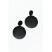 Langley Black Circle Drop Earring