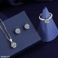 TPSH265 BLX Round Silver Stone Pendant Set