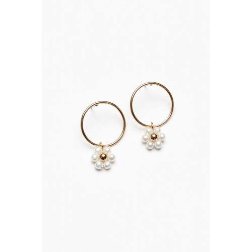 Capella Gold Daisy Drop Earring