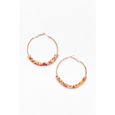 Keller Rainbow Beaded Hoop Earring