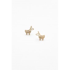 Reindeer Gold Stud Earring