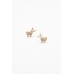 Reindeer Gold Stud Earring