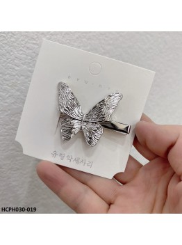 HCPH030 YUX Silver Butterfly Hair Clip